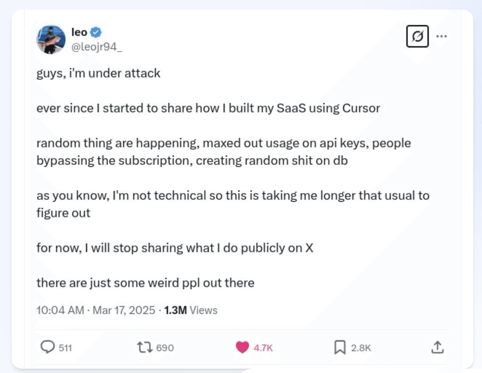 Tweet example showing issues with unstructured AI projects